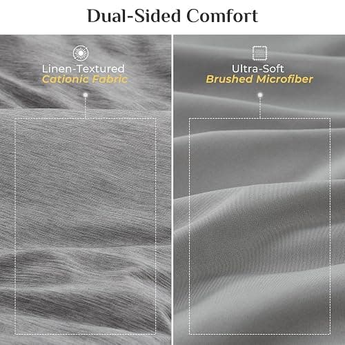 JOLLYVOGUE Grey Queen Comforter Set, Cationic Dyeing Bed in a Bag Queen 7 Pieces, Double-Tone Bedding Set with Down Alternative Comforter, Sheets, Pillowcases & Shams thumbnail 3