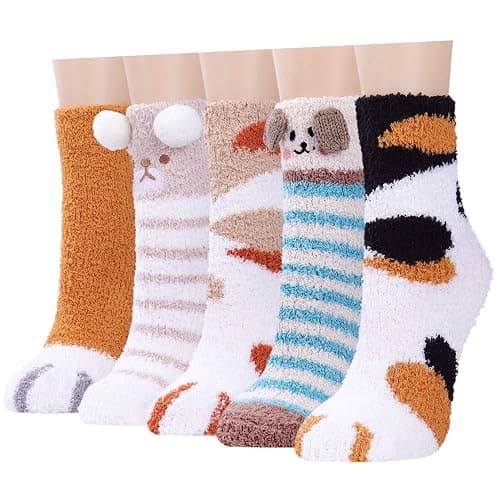 Plush Slipper Socks Women - Colorful Warm Fuzzy - Image 1