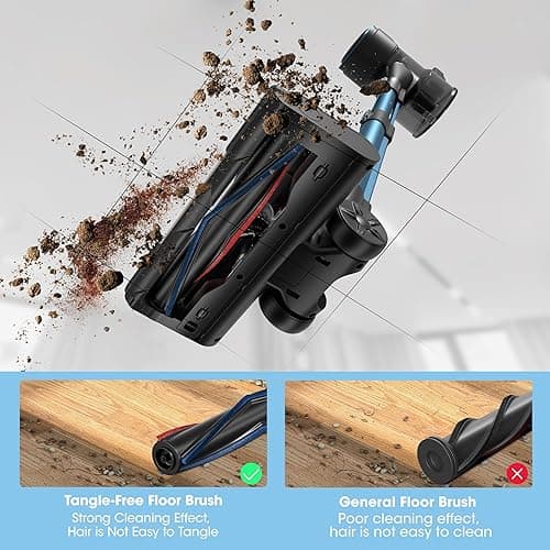 Cordless Vacuum Cleaner, Display Touchscreen, Stick Vacuum Cordless Rechargeable with 2200mAh Detachable Battery, Up to 45 Minutes, Lightweight, and Versatile for Carpet, Hard Floor, Pet Hair, C1 - C1 thumbnail 2
