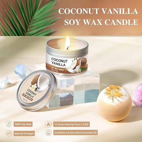 Gifts for Women, Birthday Gifts for Women, Bath and Body Gifts Set, Vanilla Coconut Spa Gift for Self Care,Thank you Relaxing Bath Sets for Mom, Grandma, Girlfriend, Sister, Friends thumbnail 5