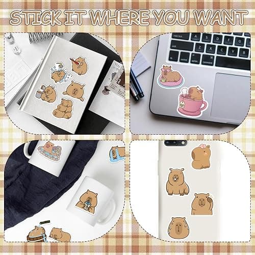 DKDDSSS 100 PCS Capybara Stickers - Graffiti, Waterproof, Kawaii Animal Stickers for Laptop, Journals, Water Bottles, Luggage thumbnail 7