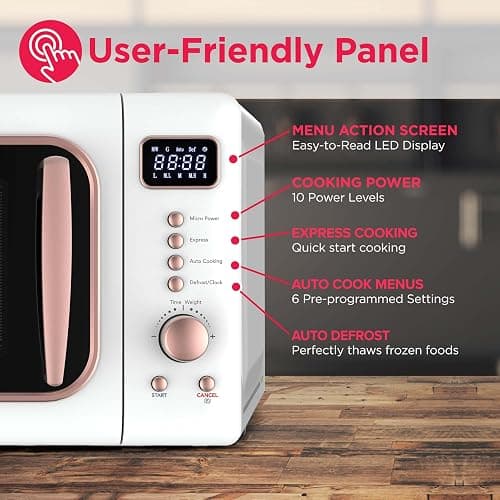 FRIGIDAIRE EMW788RETRO 0.7 cu. ft. Retro Microwave, White-RoseGold thumbnail 3