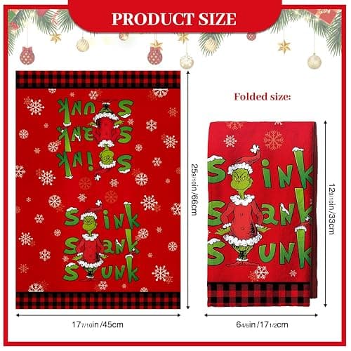 GEELION Christmas Hand Towels Set of 3 – 18 x 26 Inches, Soft & Funny Holiday Towels for Kitchen Bathroom, Great for Christmas Decor, Gifts for Women, Friends, Hostess thumbnail 3