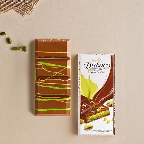 Beyoglu Dubaco Dubai Chocolate Bar Pistachio 3.36 Oz (Pack of 1), Luxury & Premium Dubai Milk Chocolate Bar Filled with Pistachio Butter & Shredded Knafeh Kadayif thumbnail 5