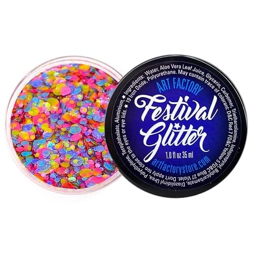 Art Factory Rave UV Reactive Body Glitter Gel – Pearl Pastel Cosmetic Glitter for Face, Hair & Body – Blacklight Glow Festival Rave Makeup, Long Wear Hair Glitter Paint, Party Accessories for Women - Image 1