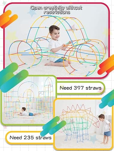 600PCS STEM Building Toys, Straw Constructor Toys Up Grade Engineering Building Sets for Kids Develops Motor Skills and Logic Thinking, Fun Educational Toy Great for Gift thumbnail 7
