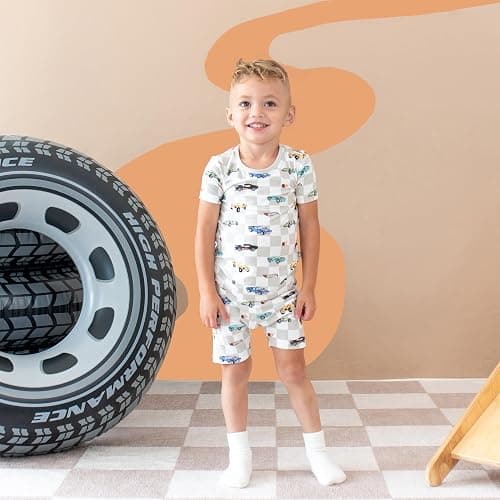 KYTE BABY, Short Sleeve Toddler Pajama Set, 97% Rayon made from Bamboo, 3% Spandex thumbnail 2
