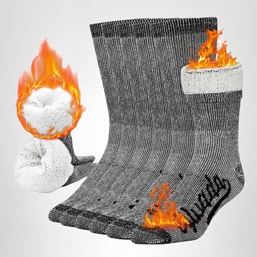 Alvada Merino Wool Hiking Socks Thermal Warm Crew Winter Boot Sock For Men & Women 3 Pairs thumbnail 6