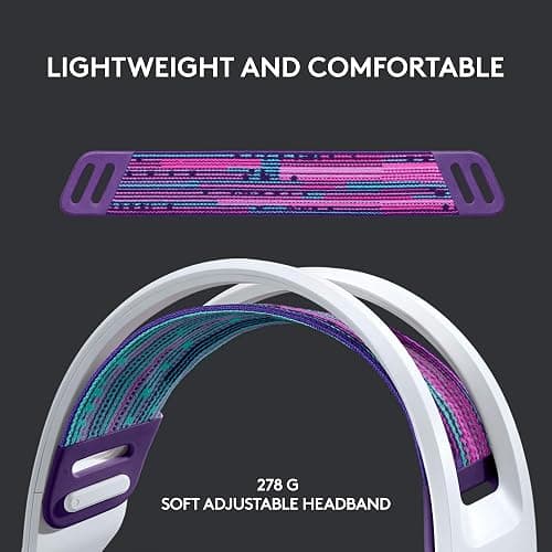 Logitech G733 Lightspeed Wireless Gaming Headset, Suspension Headband, Lightsync RGB, Blue VO!CE Mic, PRO-G Audio – White, Gaming Headset Wireless, PC, PS5, PS4, Switch Compatible thumbnail 2