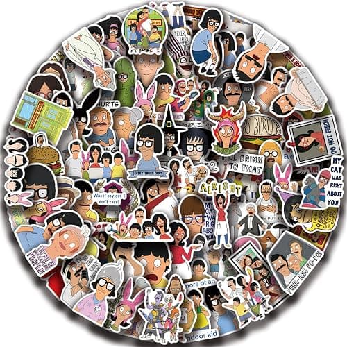 100Pcs Cool Character Bob's Burgers Stickers for Water Bottles Skateboard Luggage Laptop Bumper Waterproof Vinyl Stickers Bulk for Boys Teens Adults (Bob's Burgers) thumbnail 7