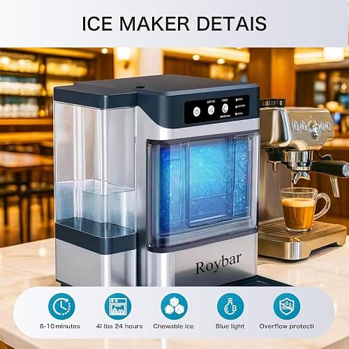 Large Capacity Ice Makers Countertop One-Click Operation Self-Cleaning Portable Ice Maker 41lbs/24H with There is A Detachable 3L Water Tank Ice Machine for Home,Bar,Office thumbnail 2