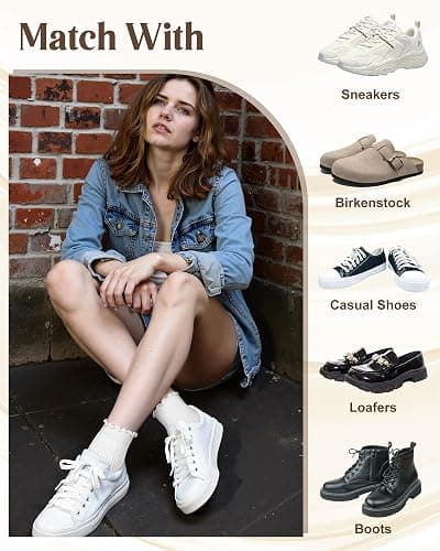 Ludaro 8 Pairs Ruffle Socks for Woman Girls, Soft Casual Knit Ankle Boot Quarter Gifts, Womens Cotton Lettuce Edge Crew Socks thumbnail 7