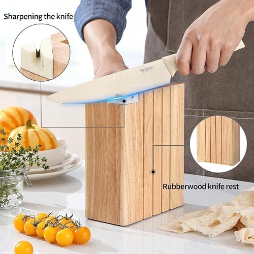 Premium Quality 8-Piece Knife Set with Block, Lightweight and Strong, ﻿ Ergonomic Handles for Home,Dishwasher Safe ﻿ thumbnail 4