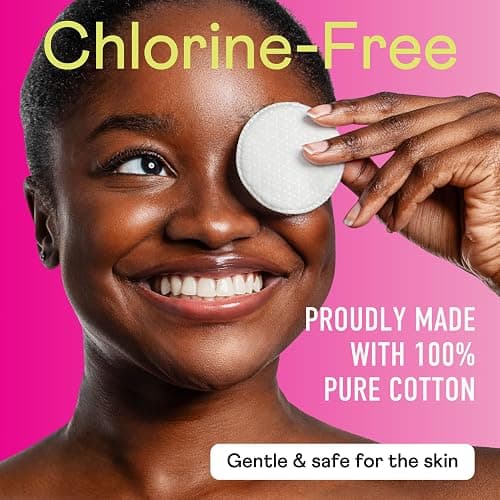 Swisspers Premium Cotton Rounds, Dual Sided Pads - 100 Pads (Pack of 3) - 100% Pure Chlorine-Free Cotton, Hypoallergenic & Dermotologist Tested - Cotton Pads for Makeup & Nail Polish Removal thumbnail 6