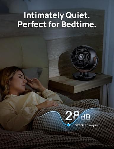Dreo Fan for Bedroom, Desk Air Circulator Fan with Remote, 11 Inch Table Fans for Whole Room, 60ft Powerful Airflow, 120° Vertical Manual +90° Oscillating Fan, 4 Speeds, 8H Timer, Quiet Fan, Home - Black thumbnail 5