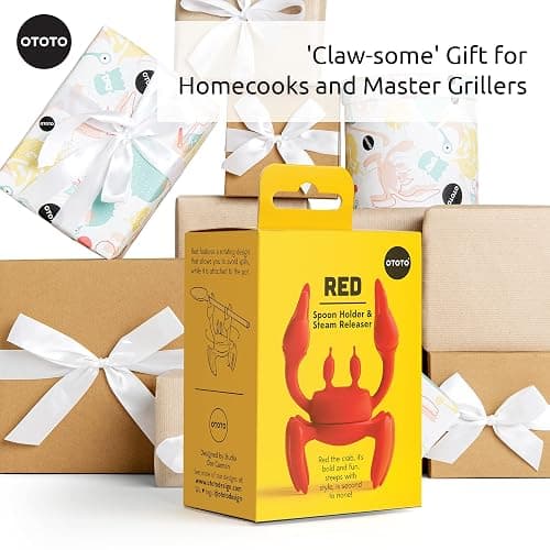 OTOTO Red the Crab Silicone Utensil Rest - Kitchen Gifts, Silicone Spoon Rest for Stove Top - Heat-Resistant Kitchen and Grill Utensil Holder - Non-Slip Spoon Holder Stove Organizer, Steam Releaser thumbnail 6