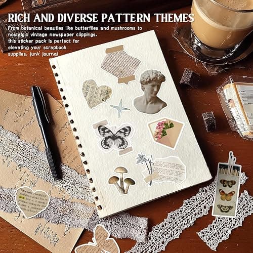 300 Pcs Vintage Stickers, Junk Journal Supplies, Cute Stickers for Journaling Supplies, Junk Journal Supplies, DIY Paper Crafts, Water Bottle Laptop Computer thumbnail 9