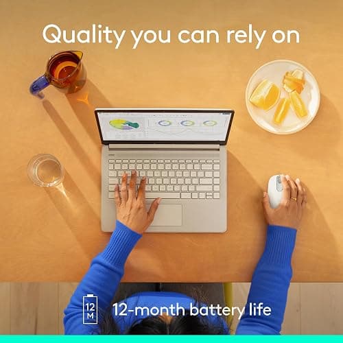 Logitech M196 Bluetooth Wireless Mouse, Compact and Portable Mouse for Laptops, Tablets and More, 12-Month Battery, Smooth Tracking, Compatible with PC and Mac, Windows and macOS - Off White thumbnail 6