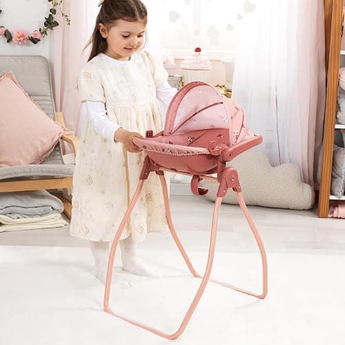 Doll accessories 4-in-1 set Doll high chair, carrier, bed | swing – for a variety of role-play, 3+ years thumbnail 6