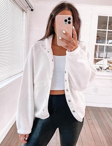 Aoang Womens Winter Coats Casual Lapel Long Sleeve Fleece Faux Fur Jacket thumbnail 3