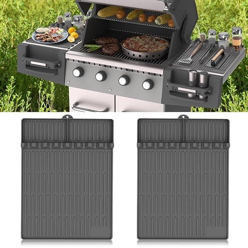 Silicone Griddle Tools Mat for Blackstone - Large Silicone Spatula Mat with Drip Pad - Griddle Mats BBQ Grill Accessories - Side Shelf Mats Grill Pad for Blackstone Griddles Accessories (Gray) - Image 1
