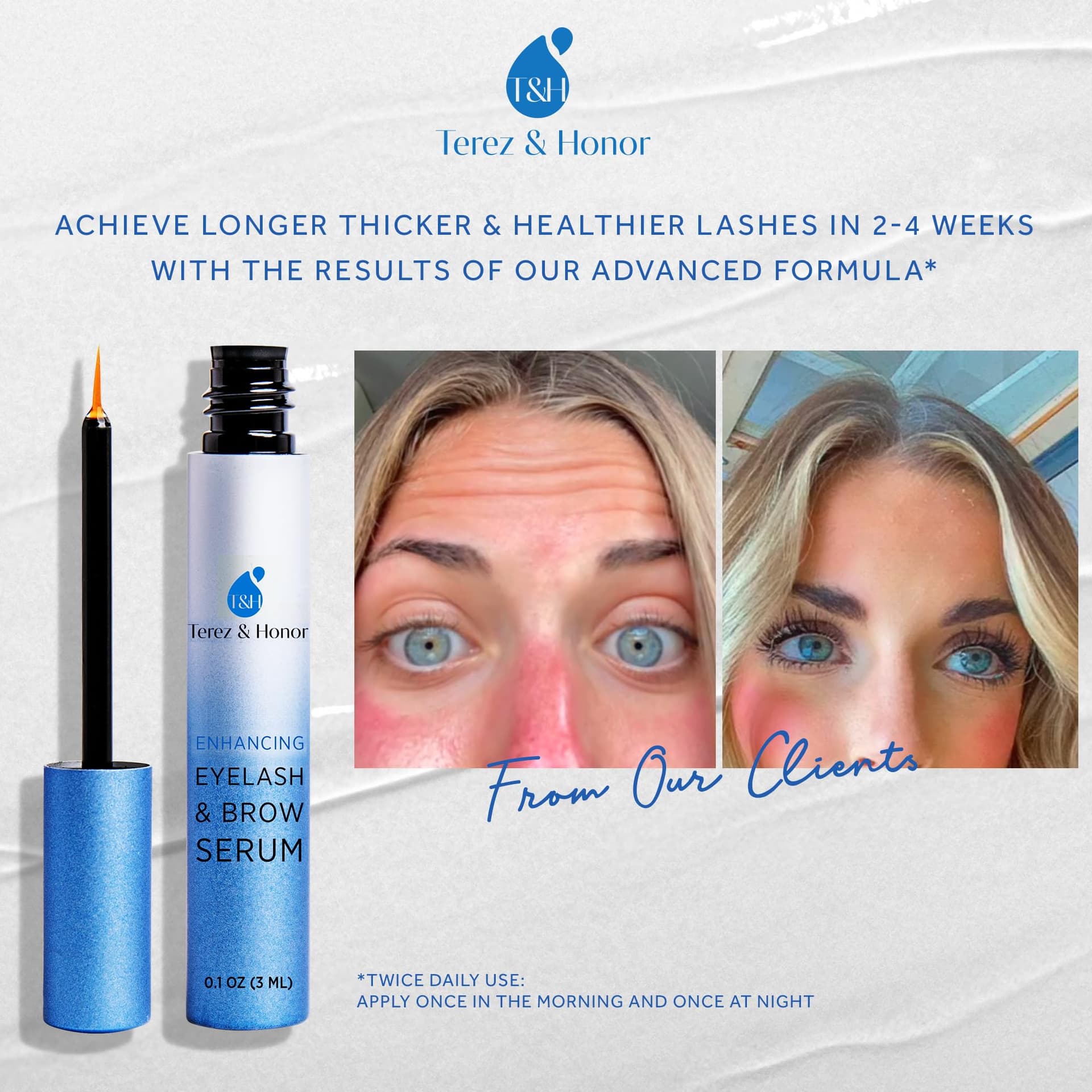Advanced Eyelash Serum for Thicker, Longer Eyelashes and Eyebrows - Grow Luscious Lashes with Brow Enhancer (3mL) thumbnail 2