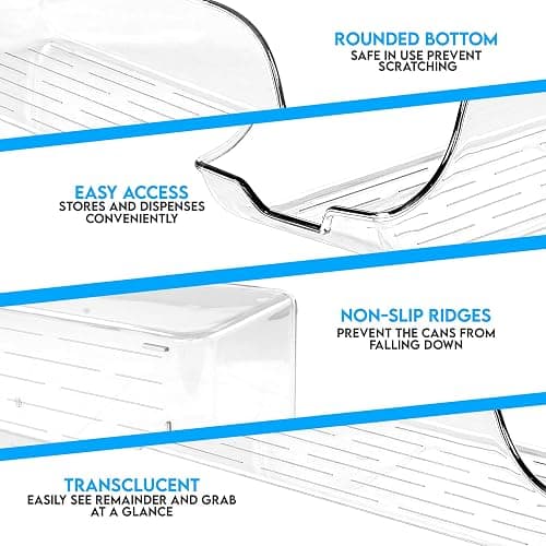 Utopia Kitchen Soda Can Organizer and Dispenser for Refrigerator/Pantry - Durable Can Storage Organizer Fridge & Kitchen Organization - (Clear, Set of 2) thumbnail 4