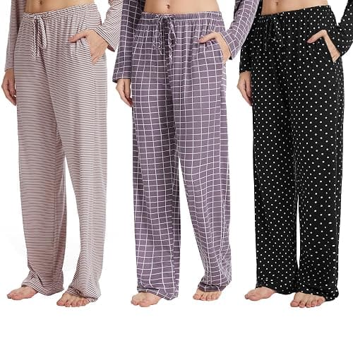 Suewon 3 Pack: Pajama Pants Women, 4-Way Stretch Soft Lounge Bottoms, Comfy Sleepwear with Pockets (Available in Plus Size) - Image 1