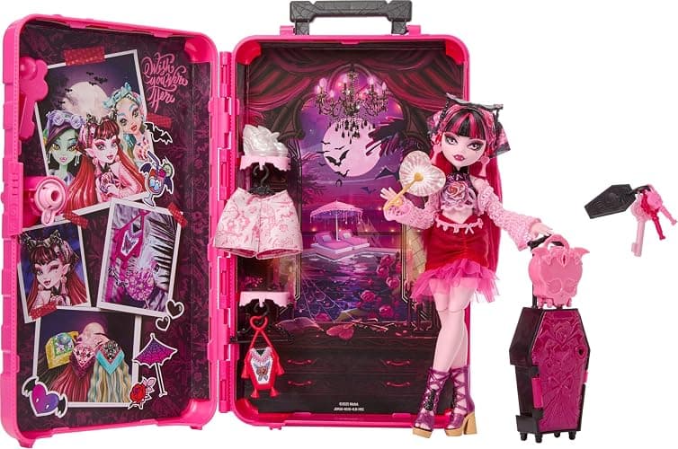Monster High Skulltimate Secrets Draculaura Doll and Accessories Set, Destination: Gore-geous Oasis with Suitcase and 19+ Surprises Like Clothes thumbnail 5