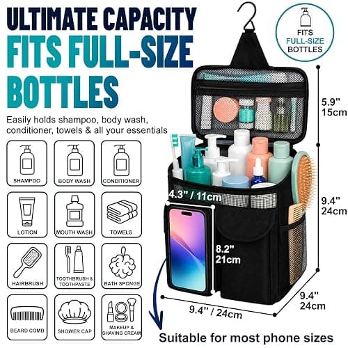 Dorm Room Essentials for Guys Girls, Quick Dry Mesh Shower Caddy Portable | Large Travel Toiletry Shower Bag for Full-Sized Bottles, Makeup Organizer for College Camping Cruise Ship, Women & Man Gifts thumbnail 2