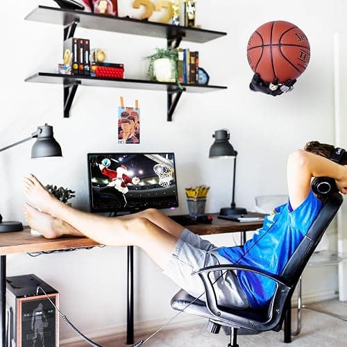 LOCZAR Basketball Holder, Hand Sculpture Ball Holder Wall Mount Art Decor Stand Basketball Storage Rack Organizer Display Case Man Cave for Football Soccer Gifts for Him Men Boys Gamers thumbnail 2