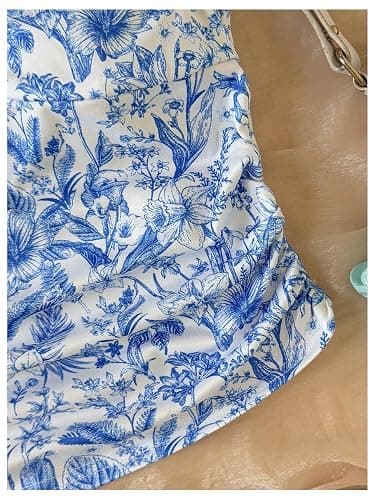SOLY HUX Girl's Summer Halter Tops Metal Decor Cute Tank Top | Tie Back, Ruched, Sleeveless, Vacation thumbnail 2