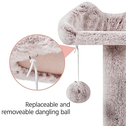 Yaheetech 54in Cat Tree, Cat Tower with Double Cat Condo, Sisal Scratching Posts, and Dangling Balls, Cat Furniture Kitten Play House thumbnail 8