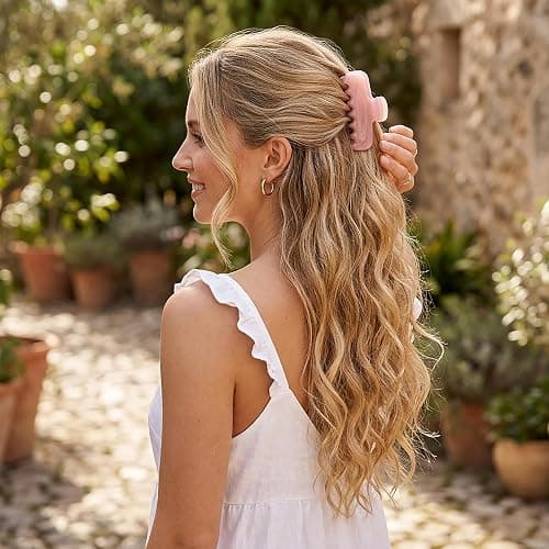 Emma Lily 3.9-Inch Large Premium Acetate Rectangle Claw Clip - Light Pink, Non-Slip Strong Hold for Thick Hair, Gifts for Women, 1 Pack thumbnail 5