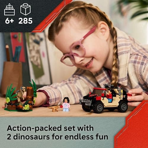 LEGO Jurassic World Raptor Off-Road Escape Dinosaur Toy - Building Playset with Dinosaur Action Figures, Jurassic World Toy for Boys & Girls, Ages 6+ - Gift Idea for Birthdays - 76972 thumbnail 2