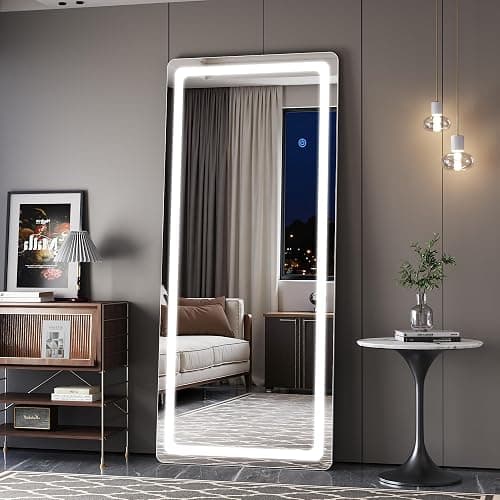Coomily 71"x28" LED Full Length Mirror, LED Mirror Full Length Lighted Floor Standing,Hanging Mirrors Floor Mirrors with Lighted for Bedroom, Livingroom, Bathroom, Rect Style - Image 1