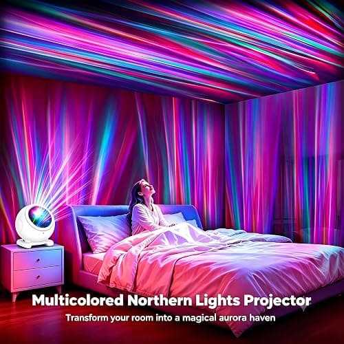 Galaxy Projector Night Light, Northern Lights Projector, Ambient lighting | Room Decor, Led Lights for Bedroom, Remote Aurora Projector, Gifts for Women Teen Girls Party Birthday Christmas thumbnail 2