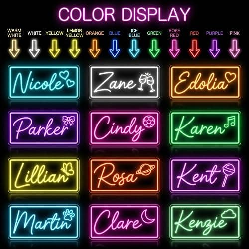 Custom Neon Signs, Personalized LED Neon Sign for Wedding Bar Birthday Party Gift, Customize Neon Name Lights Sign for Wall Room Decor thumbnail 6