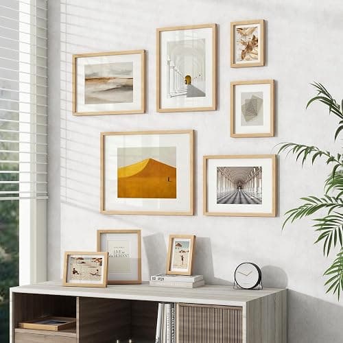 5x7 Picture Frame, USA-Sourced Natural Beech Wood Photo Collage Frame with HD Tempered Glass, Modern Simple 5 x 7 Wooden Frame Matted to 4x6, Gallery Wall Frames for Art, Wall or Tabletop Display thumbnail 5