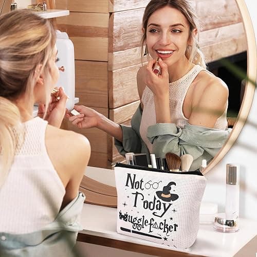 niudewo Funny Magic Wizard Cosmetic Bag Not Today Makeup Bag Pouch Birthday Christmas Gifts for Women Girl Sister Friends thumbnail 2