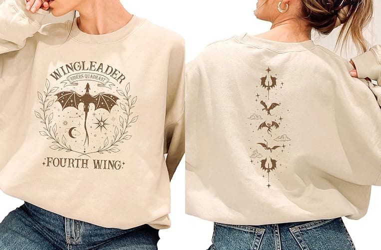 Fourth Wing Wingleader Sweatshirt, Riders Quadrant Dragon Sweater, Fantasy Dragon Rider Pullover, Book Lover Cozy Outfit, Mythical Creature Apparel - Image 1