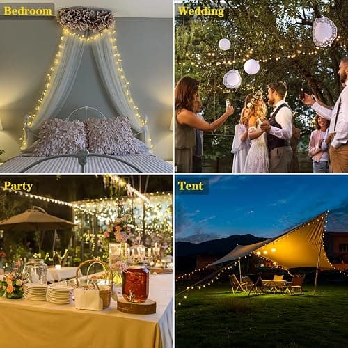 33FT Globe String Lights, 100 LED Fairy String Lights Battery Powered with Remote & Timer, 8 Lighting Modes Indoor/Outdoor Waterproof for Party Wedding, Christmas Decoration, Bedroom, Garden thumbnail 4
