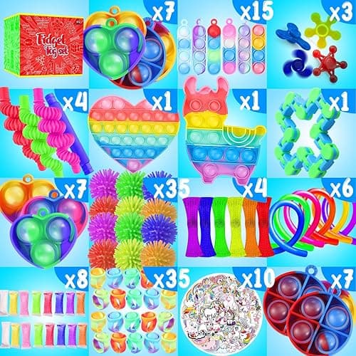 Fidget Toys Set, 160 Pack Sensory Toys Party Favors Kids Autism Autistic Children, Classroom Treasure Box Chest Prizes Pinata Stuffer Gifts Small Mini Bulk Toy Carnival ADHD - 160 Pack thumbnail 3