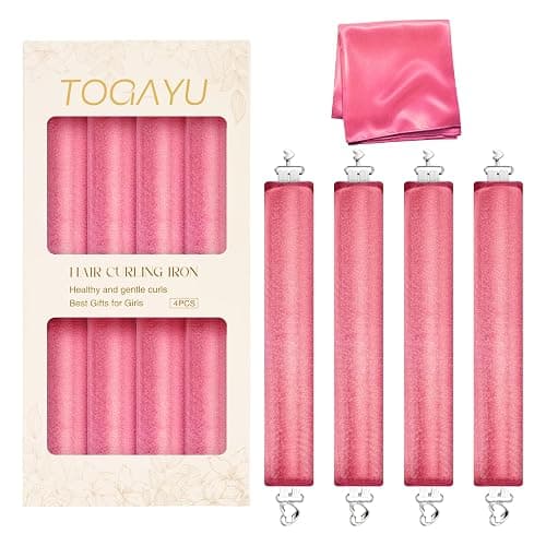 Togayu Heatless Curls Overnight Hair Care Set - Jumbo Velvet Hair Curlers | No Heat Hair Rollers for Women, Comfortable Sleep-In Hair Rollers with Satin Scarf, No Heat Damage Curling Rods for All Hair - Image 1