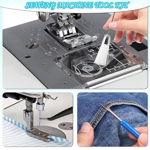 15pcs Sewing Machine Cleaning Kit, Sewing Machine Cleaning Tools Including Tweezers, Rippers, Screwdriver, Double Headed Brush, Needle Board Screwdriver, Silicone Brush and Storage Bag thumbnail 3