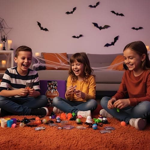 THE PARTY PENGUIN Halloween Favors Bundle for Kids | Trick or Treat Party Supplies with Gem Rings, Whistles, Bounce Balls, Games, Spiders,Toys & More | Halloween Goodie Bag Fillers & Classroom Prizes thumbnail 4