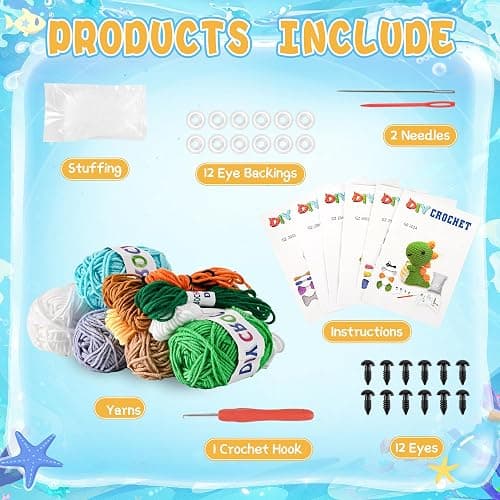 Datunsu 6PCS Crochet Kit for Beginners, 2026 Knitting Kit with Step-by-Step Video Tutorials, Beginner Crochet Kit for Adults (Forest) thumbnail 2