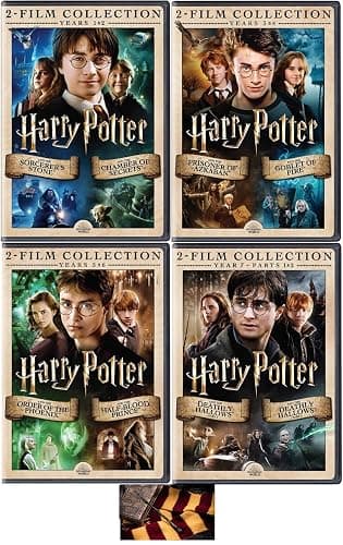Harry Potter Complete 8 Movie Collection Years 1-7 DVD Set Includes Glossy Print Harry Potter Art Card - Image 1