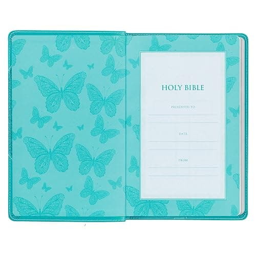 KJV Holy Bible, Gift Edition for Girls/Teens King James Version, Faux Leather Flexible Cover, Teal Butterfly (KJV Gift Editions) thumbnail 8