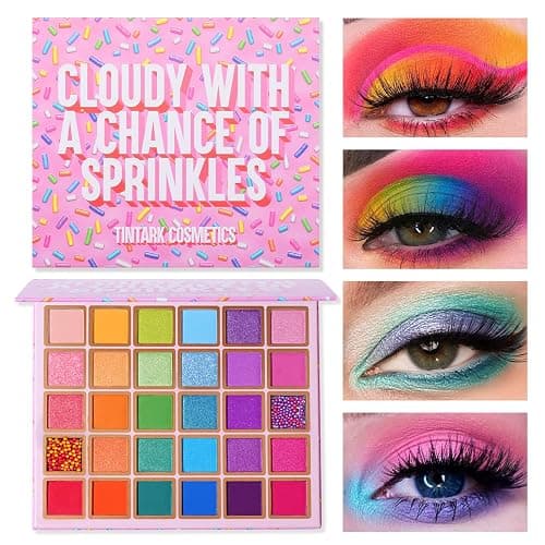 Tintark 30 Colors Makeup Eyeshadow Palette for Beauty & Matte Metallic Shimmer Pearl Glitter Eye Shadow Pallet & Rainbow Colorful Eye Makeup for Girls & Highly Pigment Eyeshadow Cosmetics - Image 1